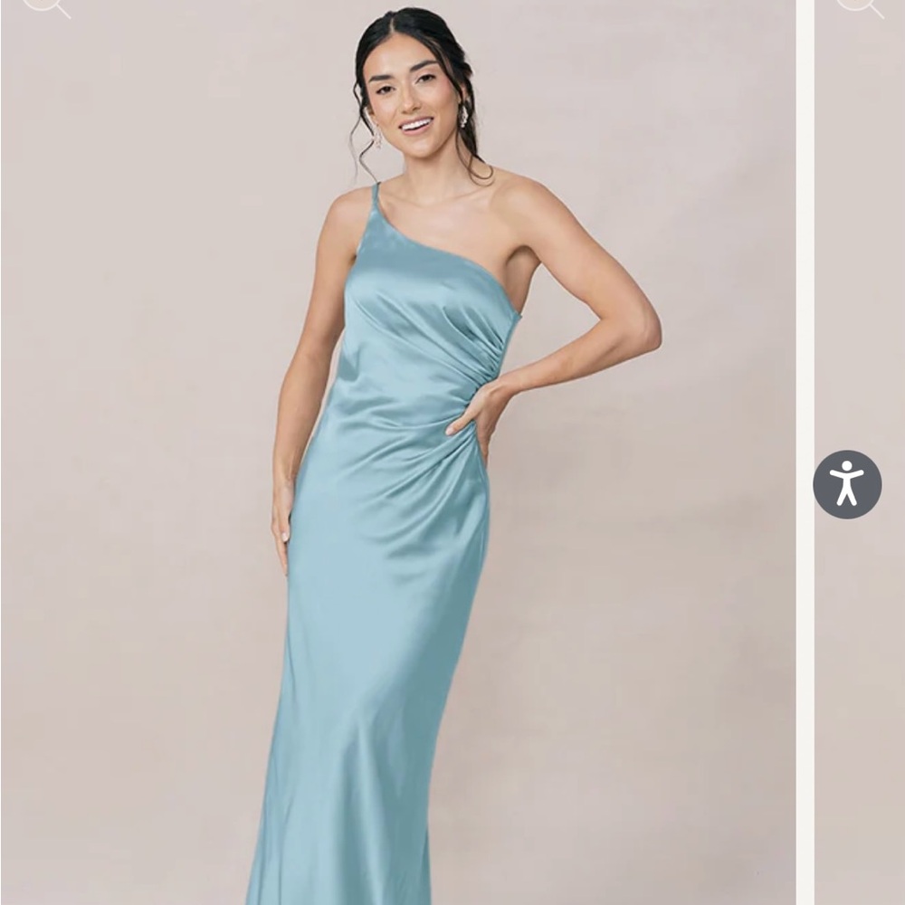 Jade Satin Dress - Revelry - Light Blue
